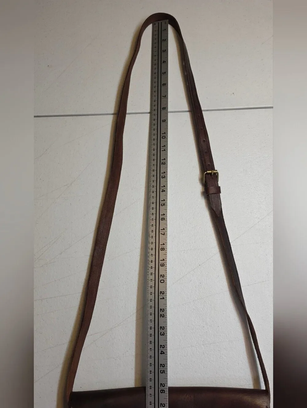 Handmade Vintage Brown Leather Crossbody Messenger Bag